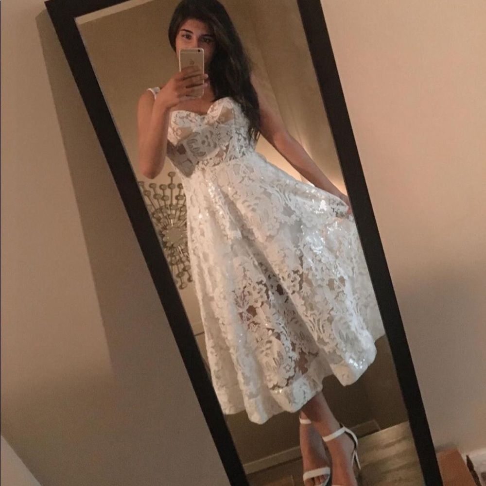 SELF PORTRAIT Size 4 / White Lace Dress/